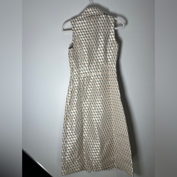 Tuckernuck NWT Ocean Spray Sleeveless Cheyenne Dress size XS tan/blue geo print - Picture 12 of 14